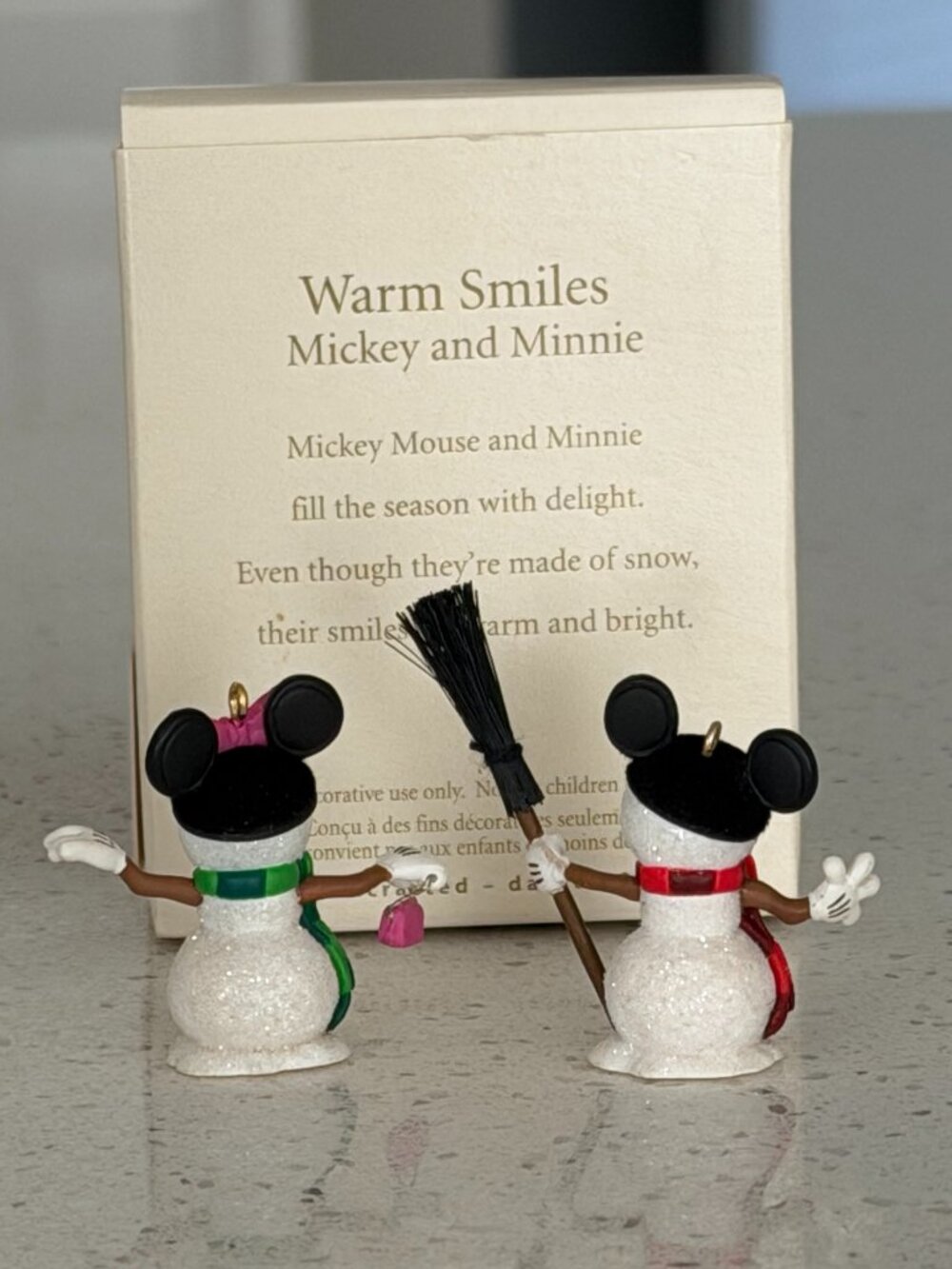 Hallmark Miniature Ornaments Disney Warm Smiles Mickey and Minnie Mouse - Picture 2 of 3